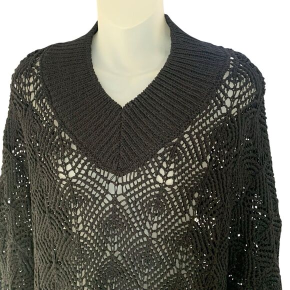 Zara Pointelle Open Knit Sweater Crochet Loose Fit Oversized Blogger Fav XL NWT - Picture 4 of 10